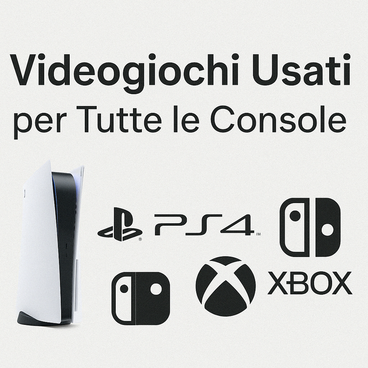 Banner collezione videogiochi usati per PS5, PS4, Xbox e Nintendo Switch – Offerte usato multiconsole